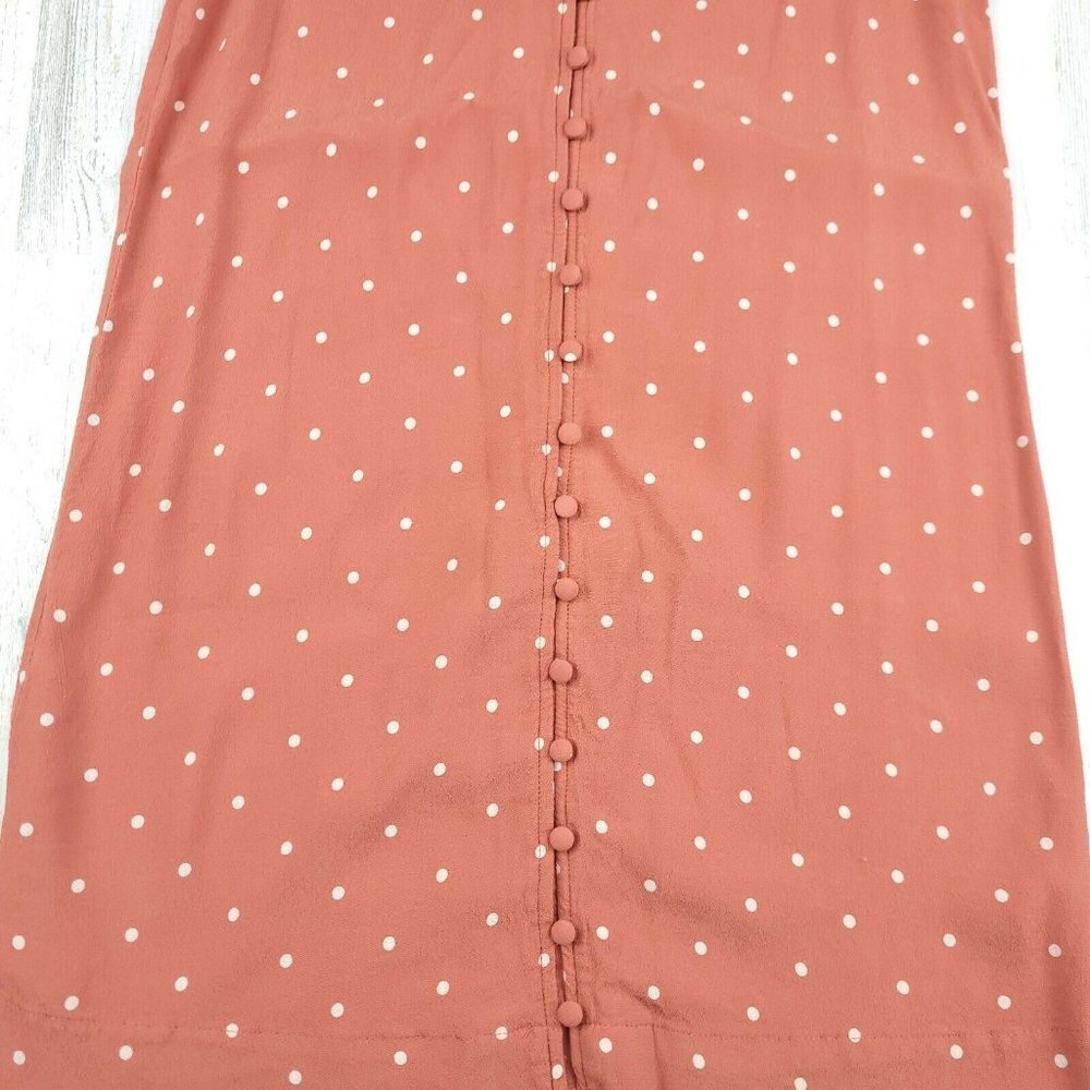 Madewell Heather Polka Dot Button Front Mini Swing Dress Orange Size XXS - Picture 9 of 10